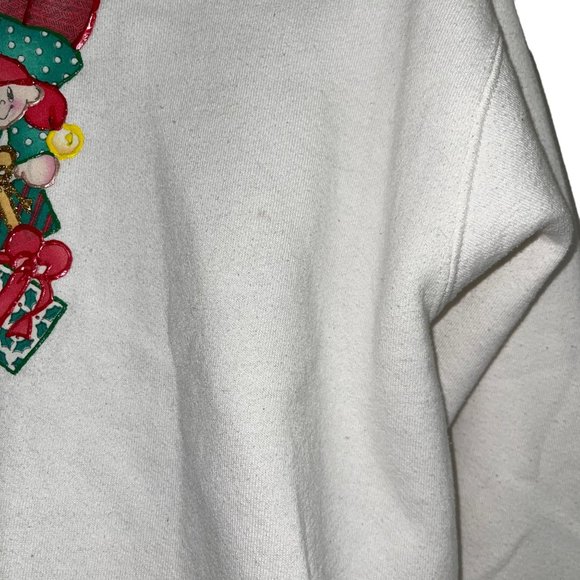 Vintage Hand Designed Cardigan Sweatshirt Womens M Christmas Holiday Well Worn - Picture 8 of 12